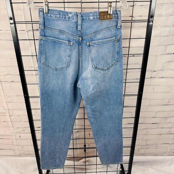 Madewell The Mom Jean | Size 25 | Light Wash Distressed Denim - Picture 6 of 12